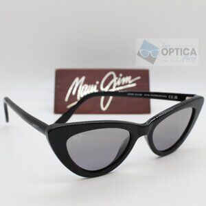 NEW Maui Jim LYCHEE Women Cat-Eye Polarized Sunglasses Black Gloss 891-02A